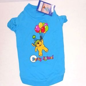 Dog "Party Animal" tee t-shirt. M medium. Birthday gotcha-day celebrations. NWT